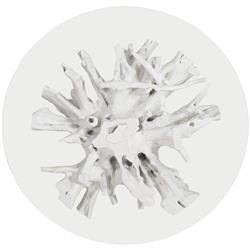 Sylvia Coastal Beach White Tree Stump Round Coffee Table|