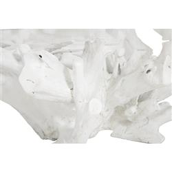 Sylvia Coastal Beach White Tree Stump Round Coffee Table|