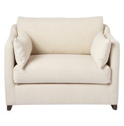 Cisco Home Dexter Wide Classic Cream Feather Down Occasional Arm Chair|