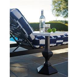 Pavlova French Ivory Stone Top Metal Hexagonal Outdoor Side Table|