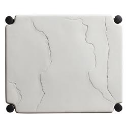 Pavlova French Ivory Stone Top Metal Rectangular Outdoor End Table|