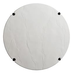 Pavlova French Ivory Stone Top Metal Round Outdoor Coffee Table|