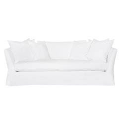 Cisco Home Seda Coastal Style Denim White Cotton Slip Cover Sofa - Small - 84"W|