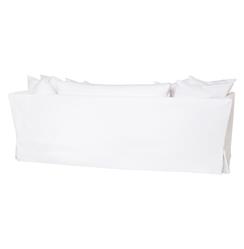 Cisco Home Seda Coastal Style Denim White Cotton Slip Cover Sofa - Small - 84"W|