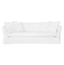 Cisco Home Seda Coastal Style Denim White Cotton Slip Cover Sofa - Large - 100"W|