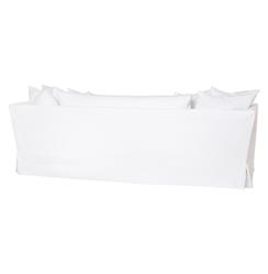 Cisco Home Seda Coastal Style Denim White Cotton Slip Cover Sofa - Large - 100"W|