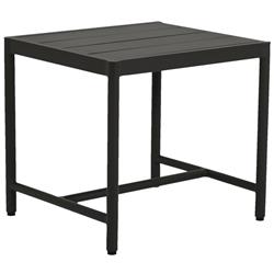 Aurora Mid Century Graphite Aluminum Square Outdoor End Table|