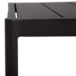 Aurora Mid Century Graphite Aluminum Square Outdoor End Table|