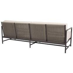 Aurora Mid Century Ash Cushion Graphite Aluminum Outdoor Sofa|
