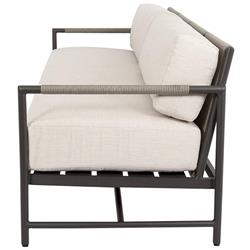 Aurora Mid Century Ash Cushion Graphite Aluminum Outdoor Sofa|