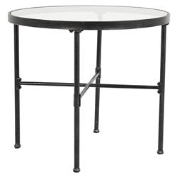 Aurore French Clear Glass Top Aluminum Outdoor Bistro Dining Table - 32"W|