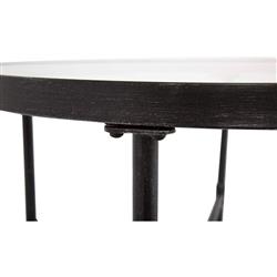 Aurore French Clear Glass Top Aluminum Outdoor Bistro Dining Table - 32"W|