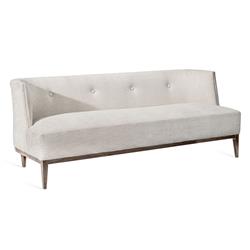 Chloe Mid Century Pearl Linen Upholstered Tufted Wood Sofa|