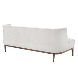 Chloe Mid Century Pearl Linen Upholstered Tufted Wood Sofa|