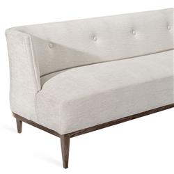 Chloe Mid Century Pearl Linen Upholstered Tufted Wood Sofa|