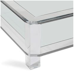 Surrey Modern Glass Acrylic Square Coffee Table - 60"|