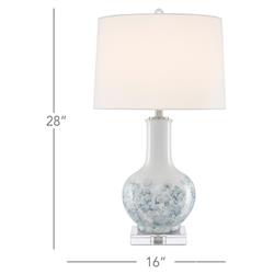 Marianne Modern Classic White Ceramic Blue Floral Table Lamp|