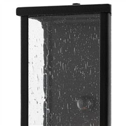 Tally Modern Classic Black Iron Glass Rectangular Outdoor Wall Sconce - Small|