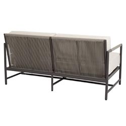Aurora Mid Century Ash Cushion Graphite Aluminum Outdoor Loveseat|