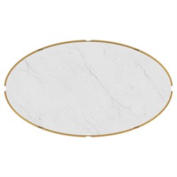 Lorcan Hollywood Regency Ivory Stone Oval Coffee Table|