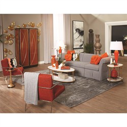 Lorcan Hollywood Regency Ivory Stone Oval Coffee Table|