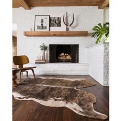 Grand Canyon Rustic Lodge Brown Faux Hide Rug - 3'10"x5'|
