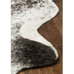 Grand Canyon Rustic Lodge Black White Faux Hide Rug - 3'10"x5'|