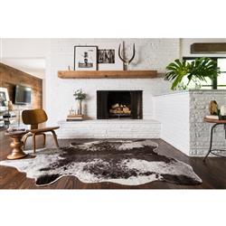 Grand Canyon Rustic Lodge Black White Faux Hide Rug - 3'10"x5'|