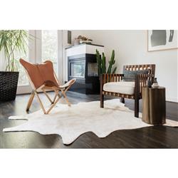 Grand Canyon Rustic Lodge Ivory Faux Hide Rug - 3'10"x5'|