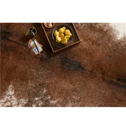Grand Canyon Rustic Lodge Brown Ivory Faux Hide Rug - 3'10"x5'|