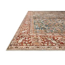 Layla Global Bazaar Rust Orange Blue Patterned Rug - 3'6"x5'6"|