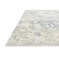 Rosette French Country Blue Medallion Patterned Rug - 5'x7'6"|