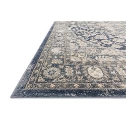 Teagan Global Bazaar Blue Grey Floral Patterned Rug - 3'4"x5'7"|