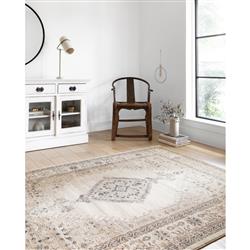 Teagan French Country Brown Floral Patterned Rug - 3'4"x5'7"|