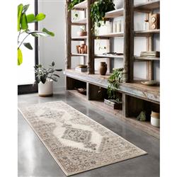 Teagan French Country Brown Floral Patterned Rug - 3'4"x5'7"|