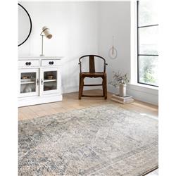 Teagan Global Bazaar Beige Blue Floral Patterned Rug - 3'4"x5'7"|