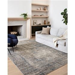Teagan Modern Classic Grey Blue Abstract Patterned Rug - 3'4"x5'7"|