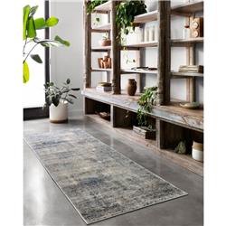 Teagan Modern Classic Grey Blue Abstract Patterned Rug - 3'4"x5'7"|