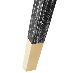 Edward Coastal White Linen Upholstered Black Mahogany Dining Arm Chair|