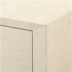 Meredith Modern Classic Beige Grasscloth Wood Media Cabinet|