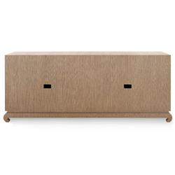 Meredith Modern Classic Brown Grasscloth Wood Media Cabinet|