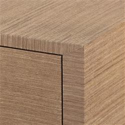 Meredith Modern Classic Brown Grasscloth Wood Media Cabinet|