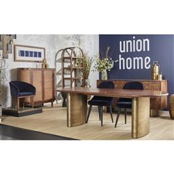 Daphne Mid Century Dark Acacia Wood Woven Cane Rattan Sideboard|