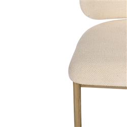 Freya Modern Classic White Upholstered Antique Brass Counter Stool|