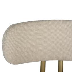 Freya Hollywood Regency Cream Upholstered Antique Brass Dining Side Chair|