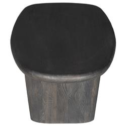 Laura Modern Classic Charcoal Oak Wood Round Edge Oval Coffee Table|