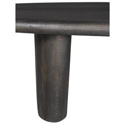 Laura Modern Classic Charcoal Oak Wood Round Edge Oval Coffee Table|