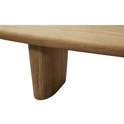 Laura Modern Classic Natural Oak Wood Round Edge Oval Coffee Table|