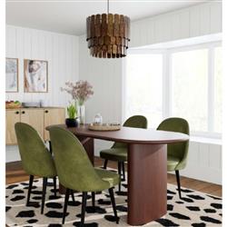 Olivia Modern Classic Dark Brown Acacia Oval Dining Table - 72"W|