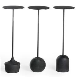 Sierra Industrial Loft Black Mild Steel Sphere Base Side Drink Table|